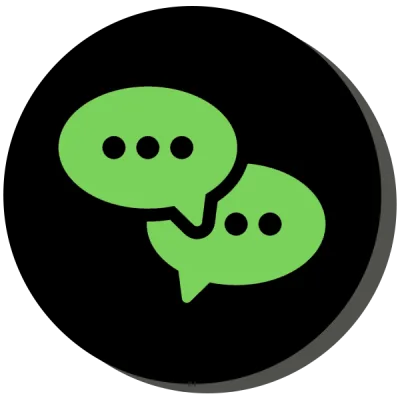 Chat bubbles icon: start a live chat